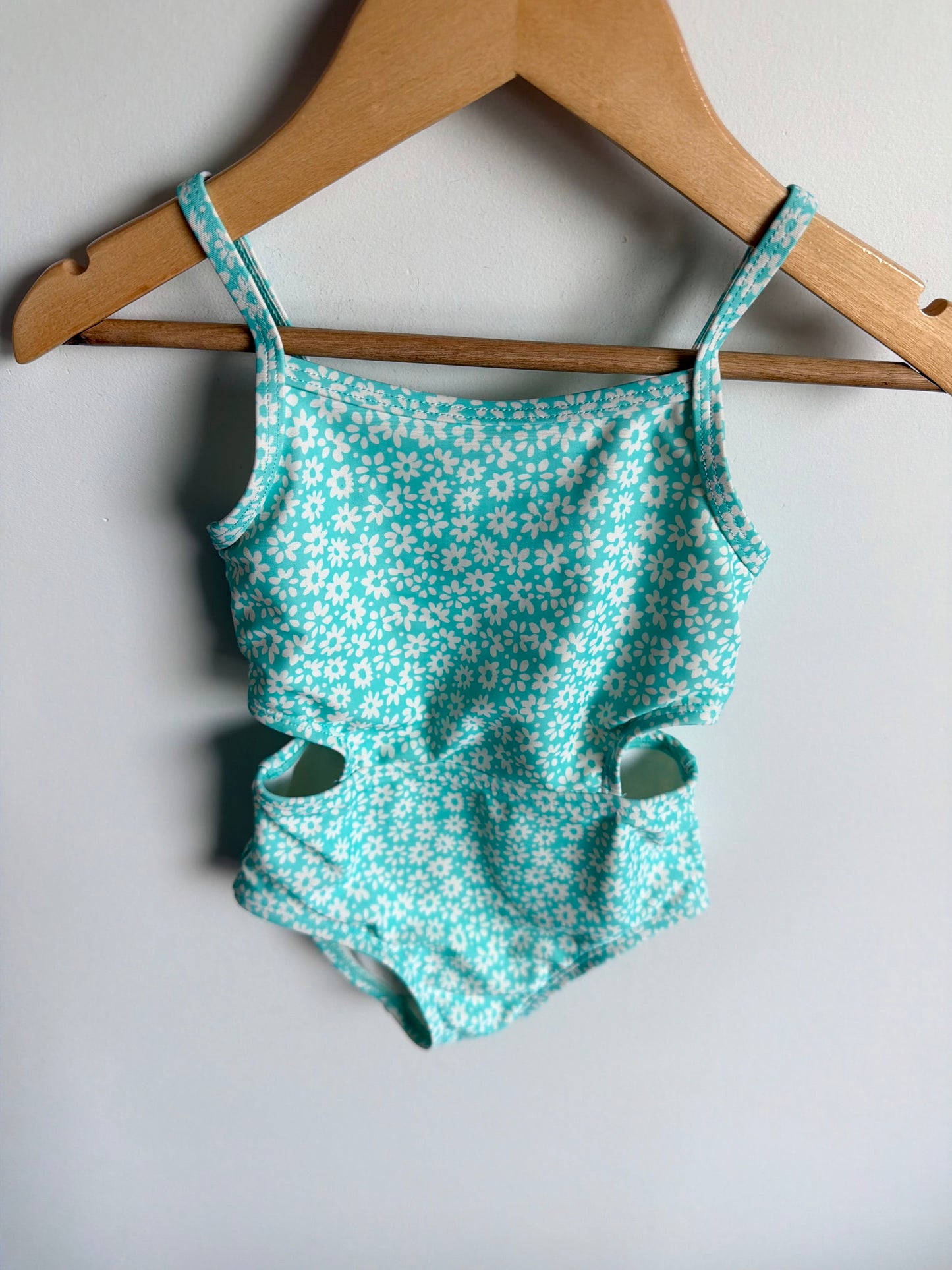 Turquoise Floral Swimsuit / 2T