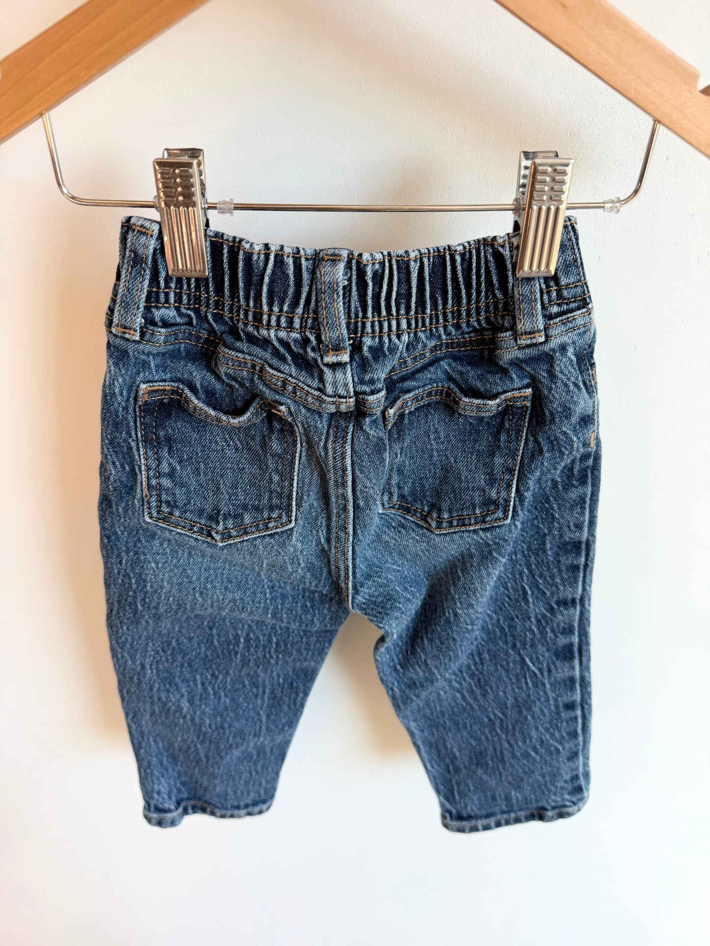 Blue Denim Stretchy Waist Jeans / 12-18m