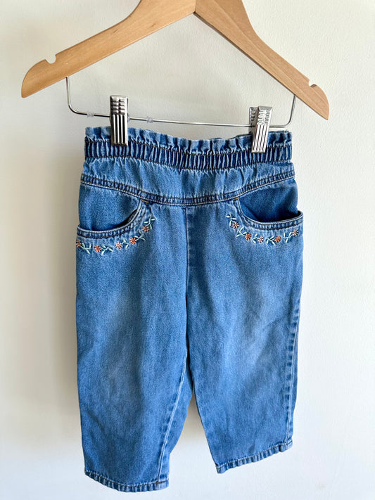 Embroidered Denim Jeans / 24m