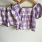 Purple Checkered Top + Shorts Set / 4 years