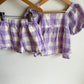 Purple Checkered Top + Shorts Set / 4 years