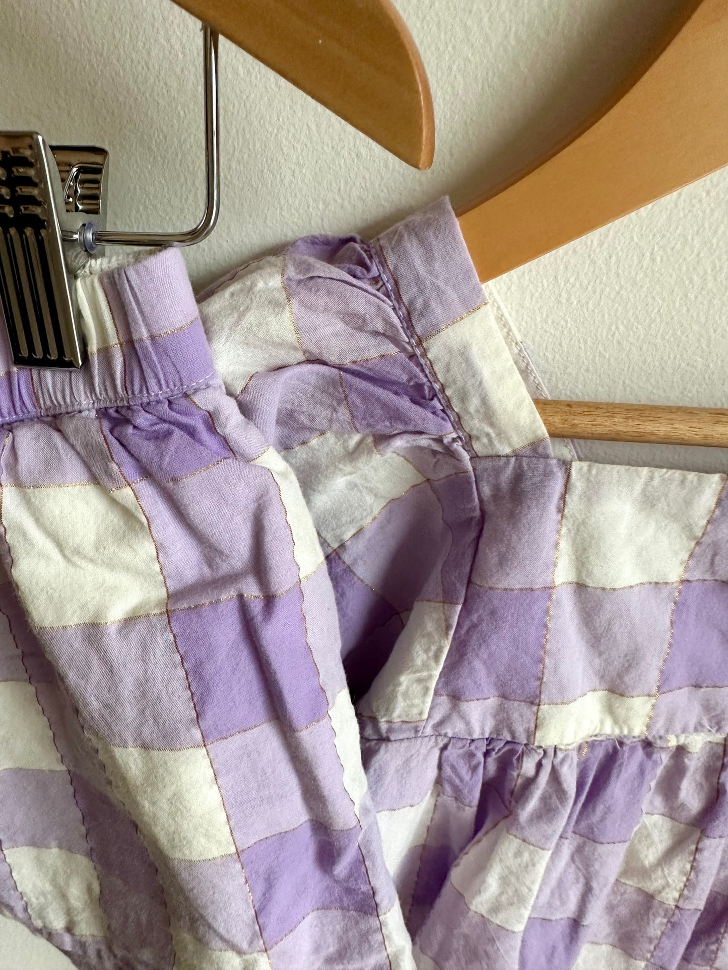 Purple Checkered Top + Shorts Set / 4 years