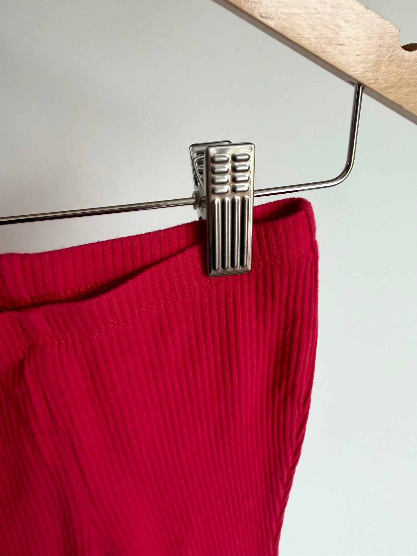 Red Flared Ribbed Pants / 2T