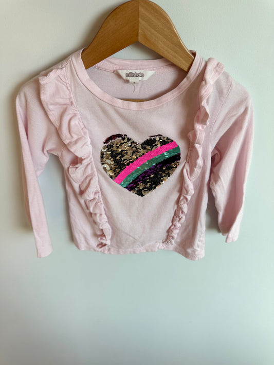 Sequin Heart Top / 3T