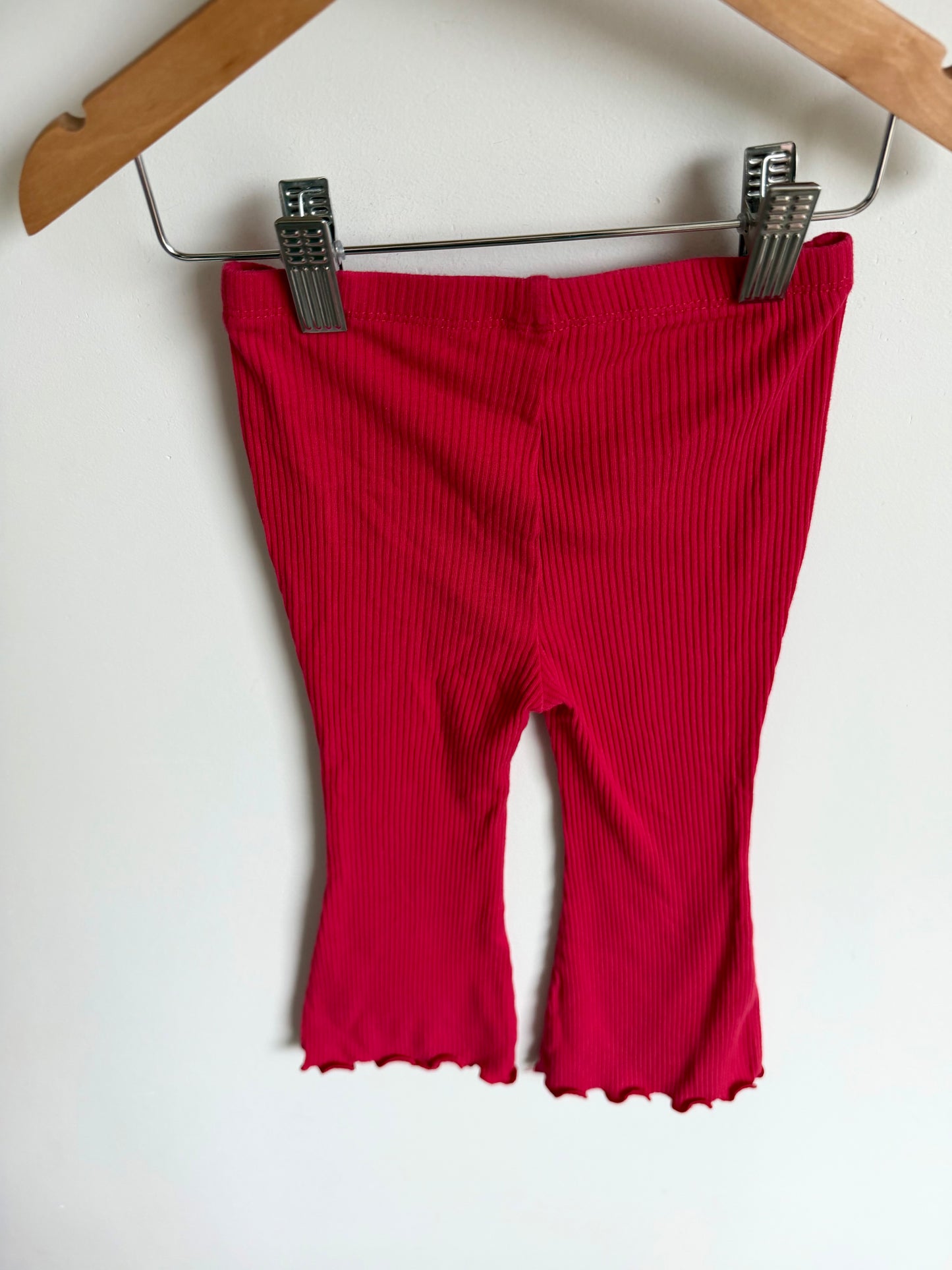 Red Flared Ribbed Pants / 2T