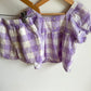 Purple Checkered Top + Shorts Set / 4 years