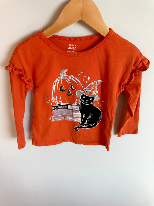 Halloween Cat Long Sleeve Top / 4T