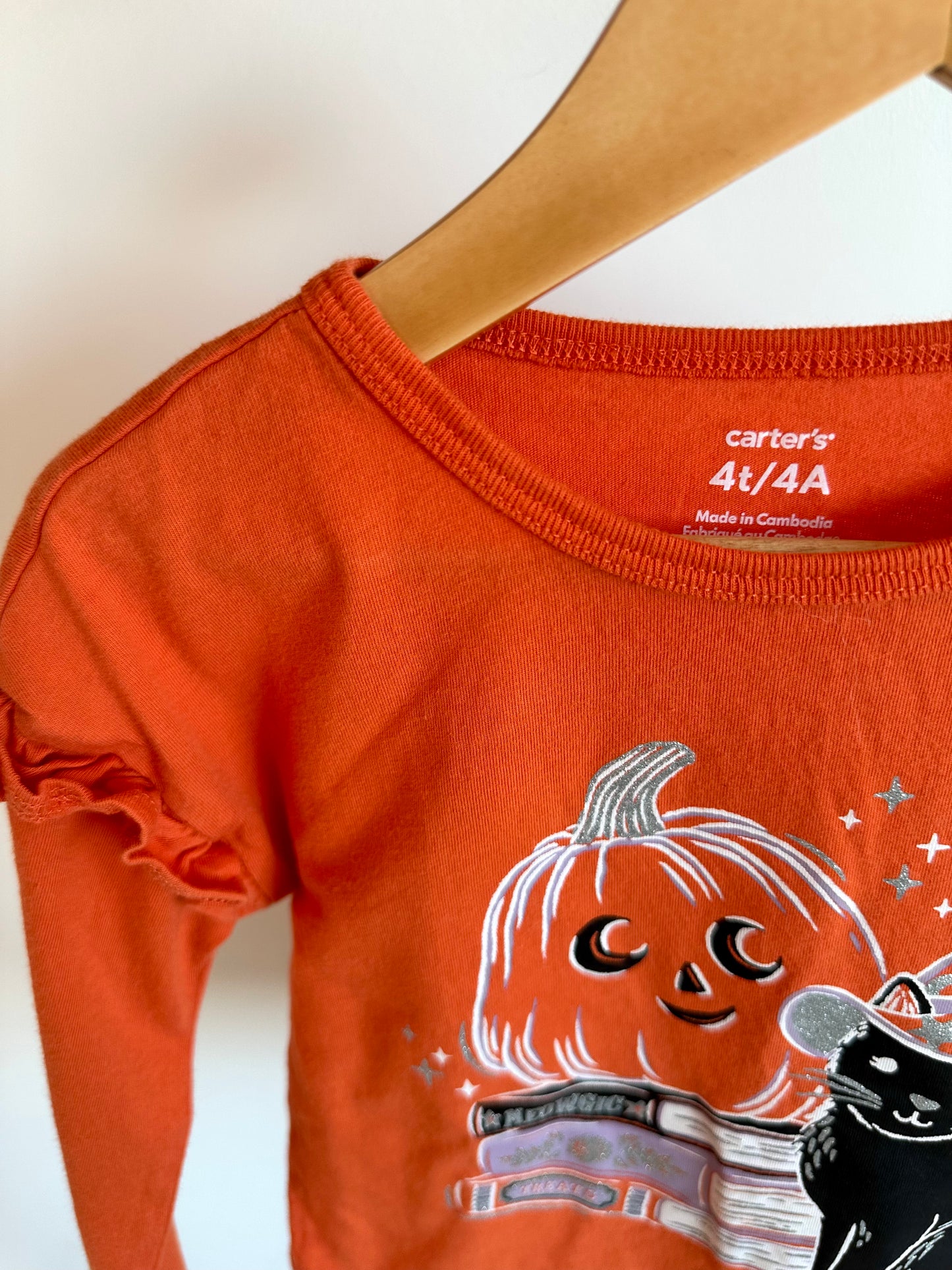 Halloween Cat Long Sleeve Top / 4T