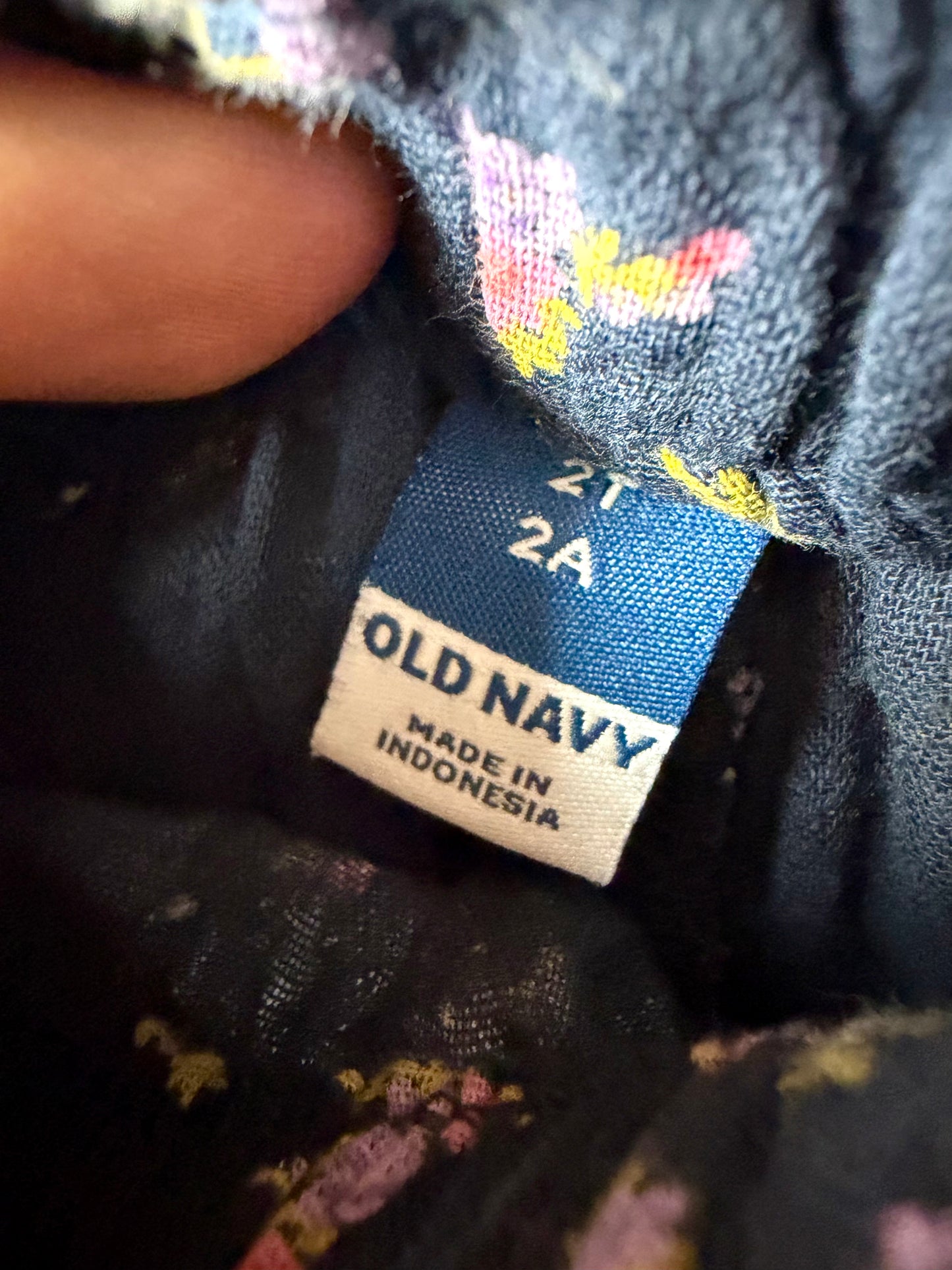 Floral Cargo Navy Pants / 2T