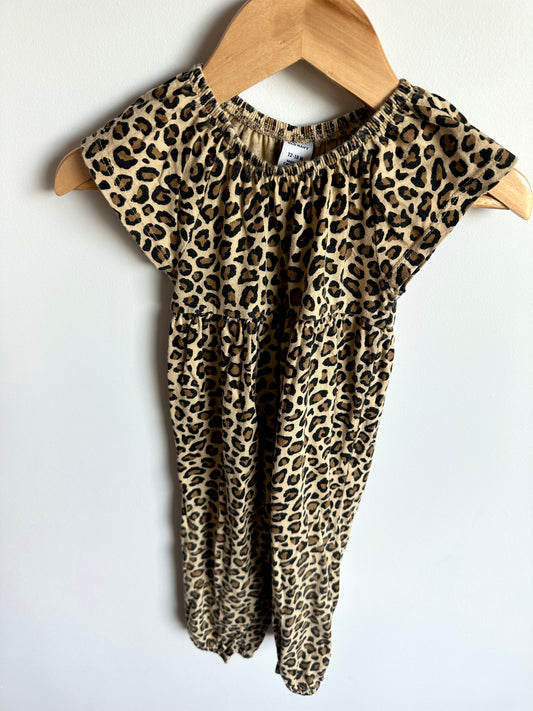 Animal Print Short Sleeve Jumpsuit / 12-18m