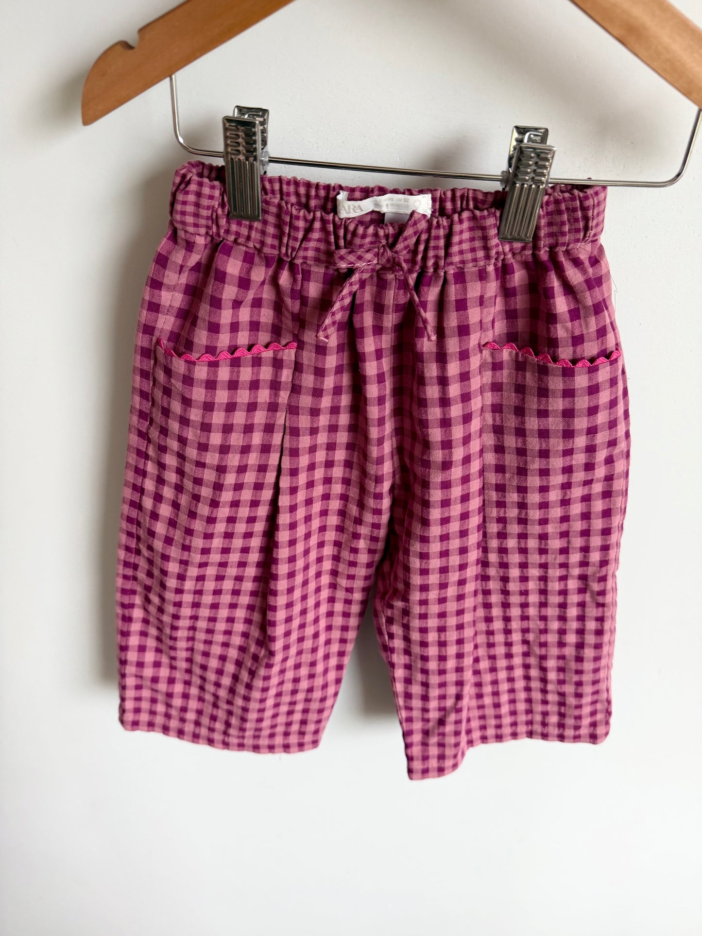 Checkered Purple Wide Leg Pants / 2T