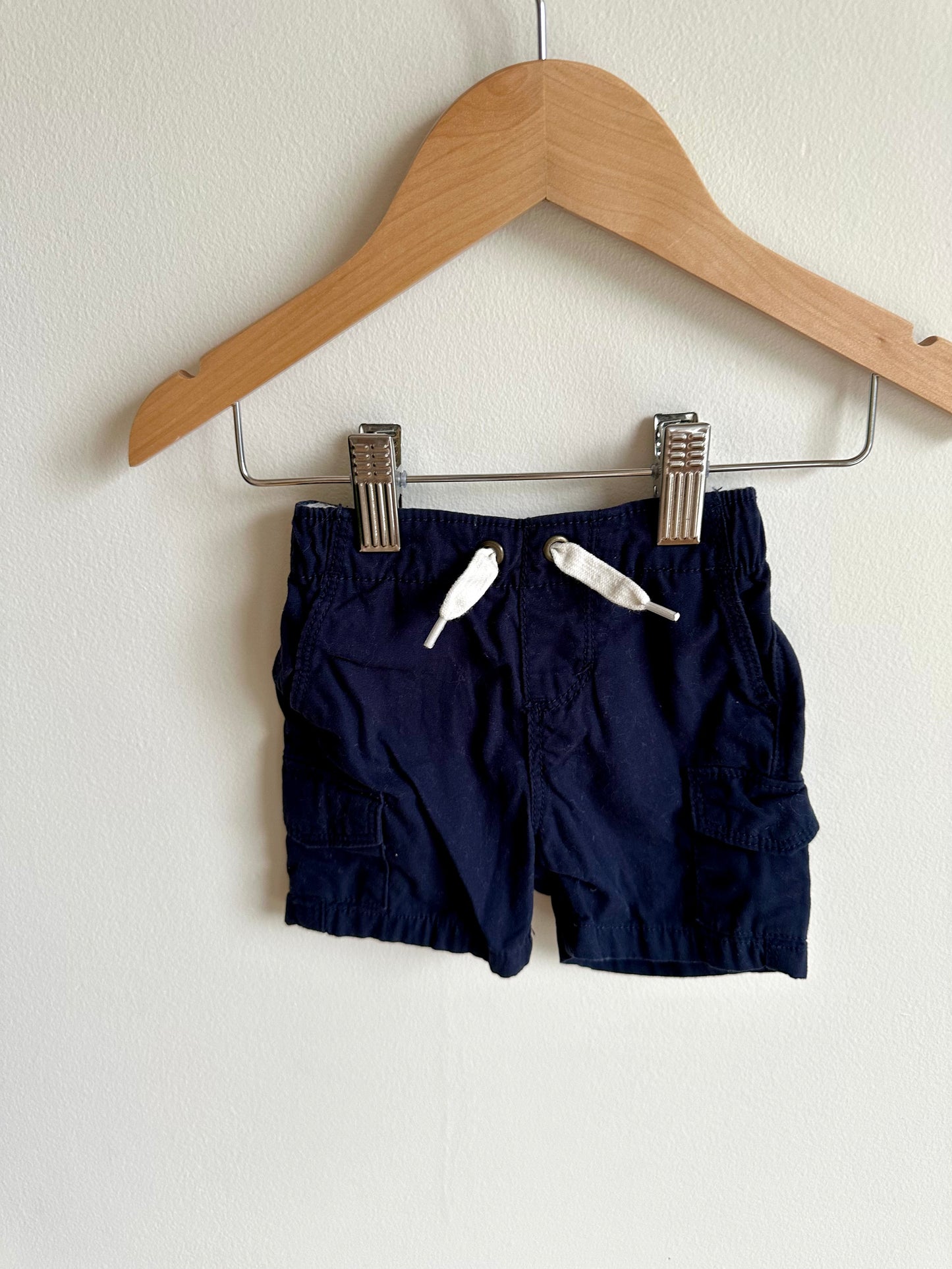 Navy Cargo Shorts / 0-3m