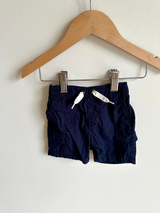 Navy Cargo Shorts / 0-3m