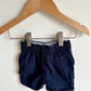 Navy Cargo Shorts / 0-3m