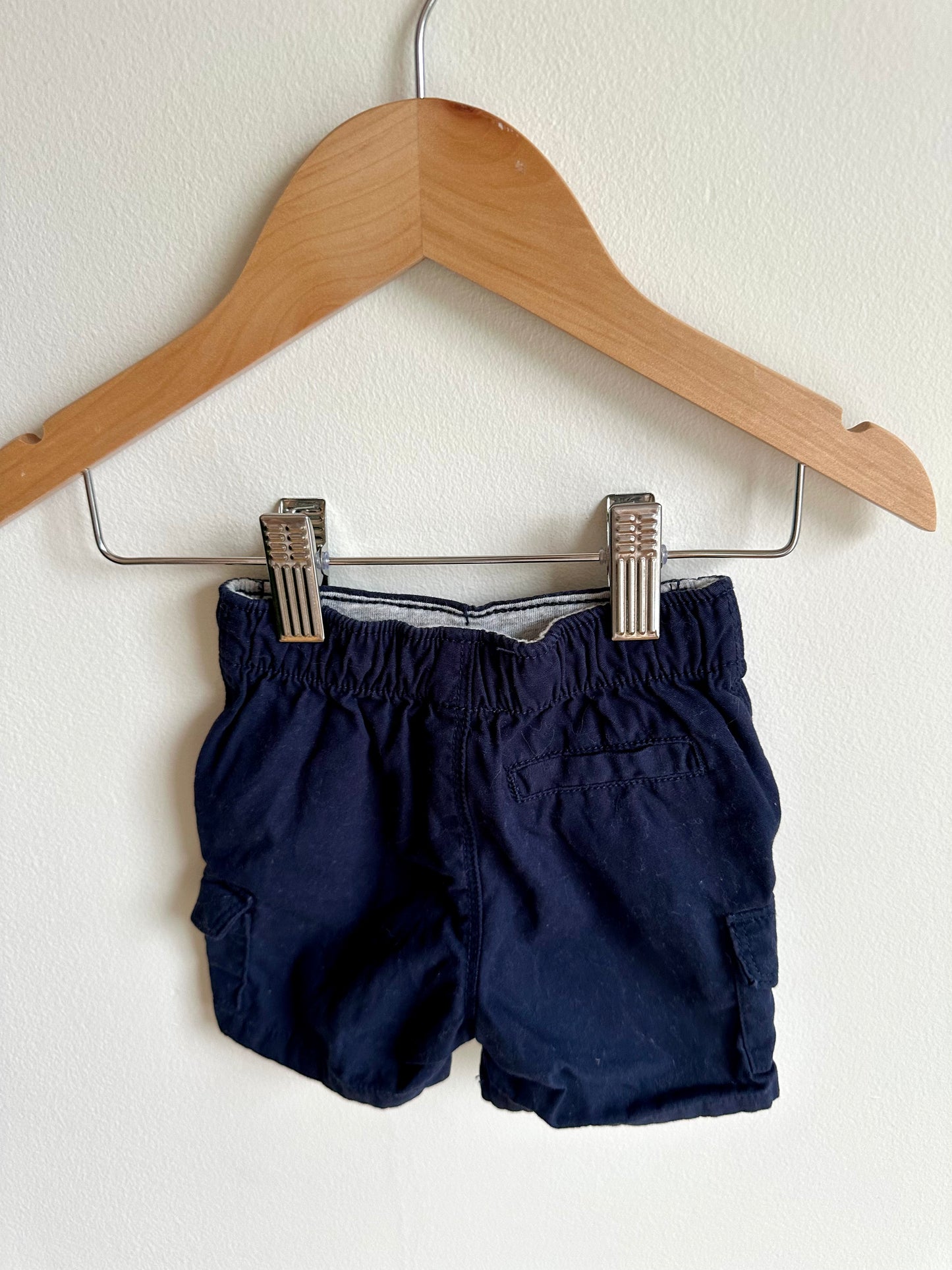 Navy Cargo Shorts / 0-3m