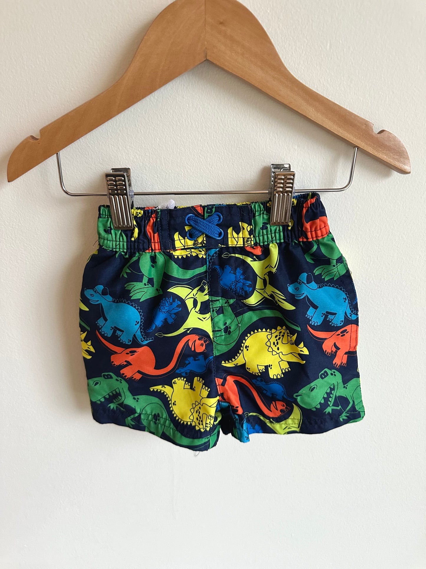 Navy Dino Swim Shorts / 6-12m