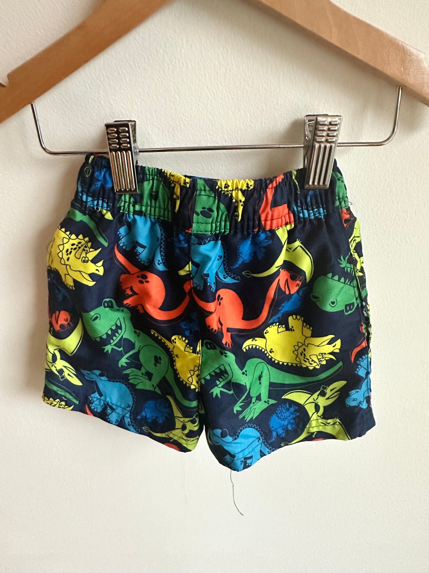 Navy Dino Swim Shorts / 6-12m