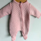 Pink Quilted Sleeper or Light Bunting Suit / 0-3m