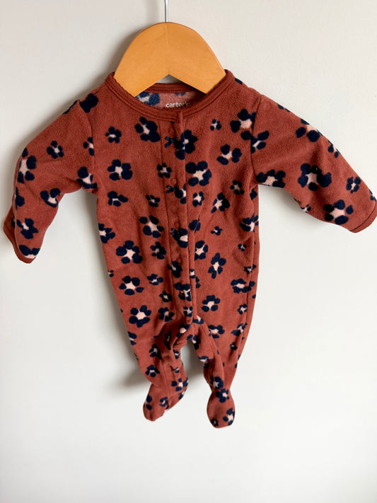 Brown Animal Print Flower Sleeper / 3m
