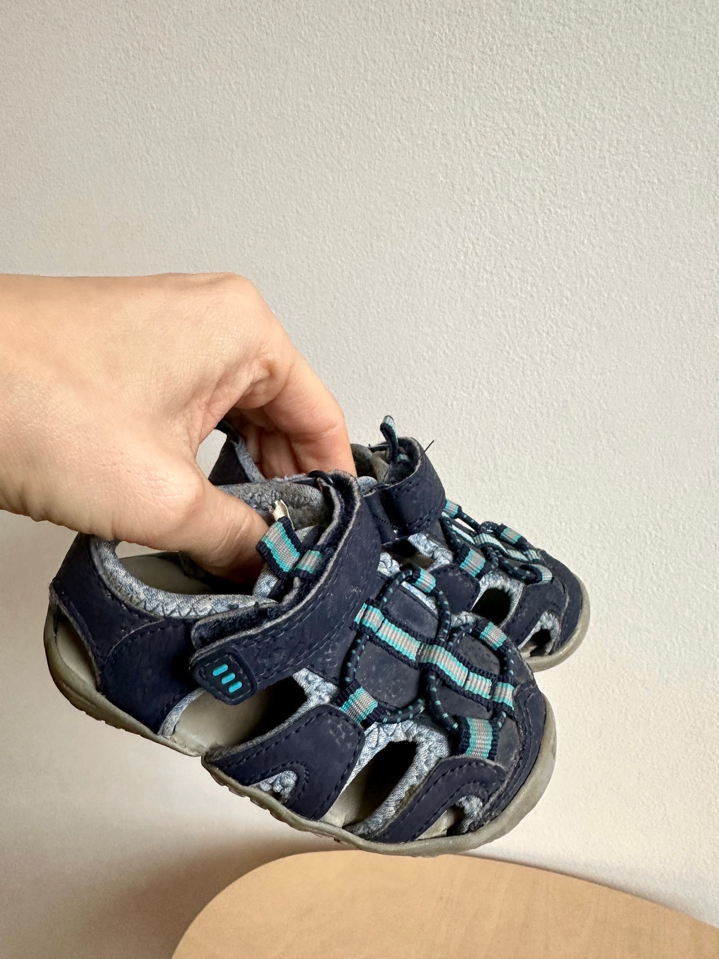 Navy Velcro Sandals / Size 4 Infant?