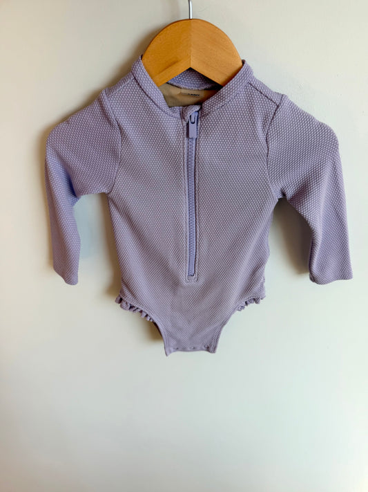 Lavender Long Sleeve Swim Suit / 12-18m