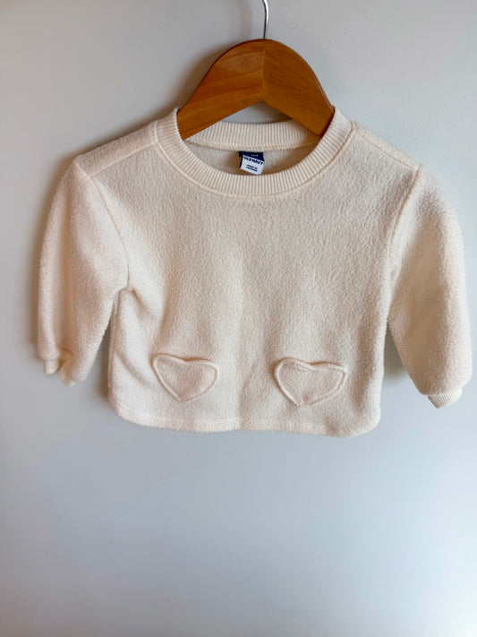 Heart Pocket Cream Sweater / 12-18m