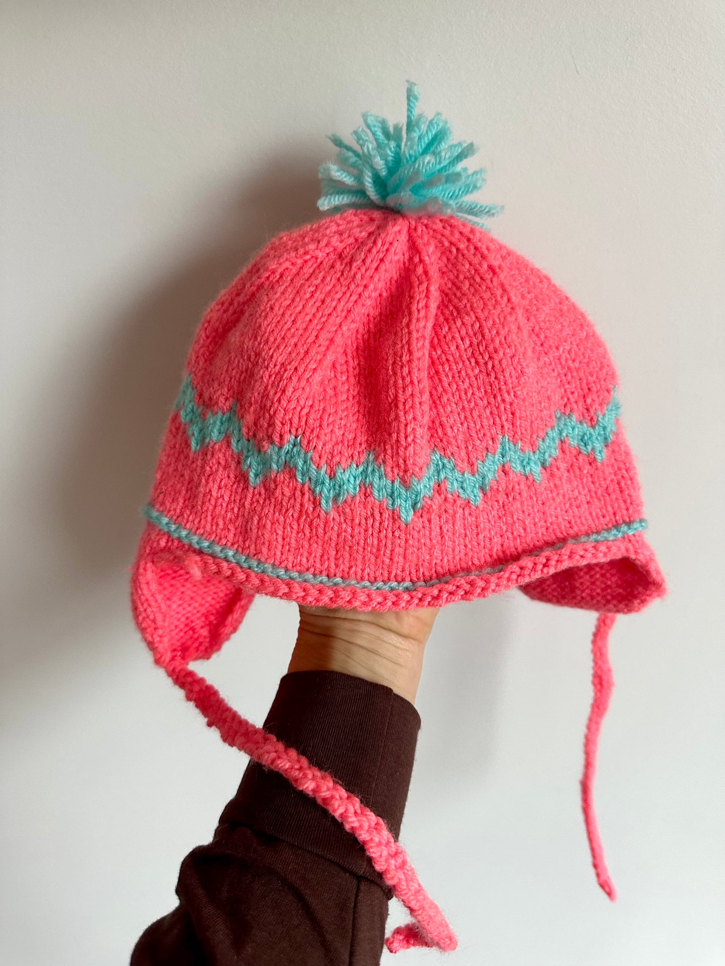 Handmade Knit Pink Sweater + Hat (PLAY) / 18-24m?
