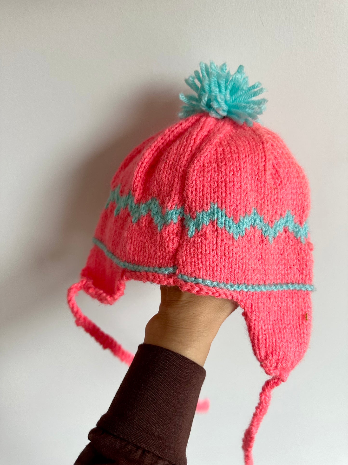 Handmade Knit Pink Sweater + Hat (PLAY) / 18-24m?