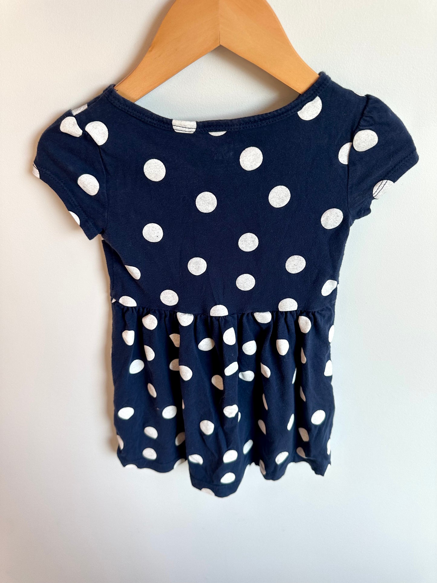 Polka Dot Navy Dress / 3T