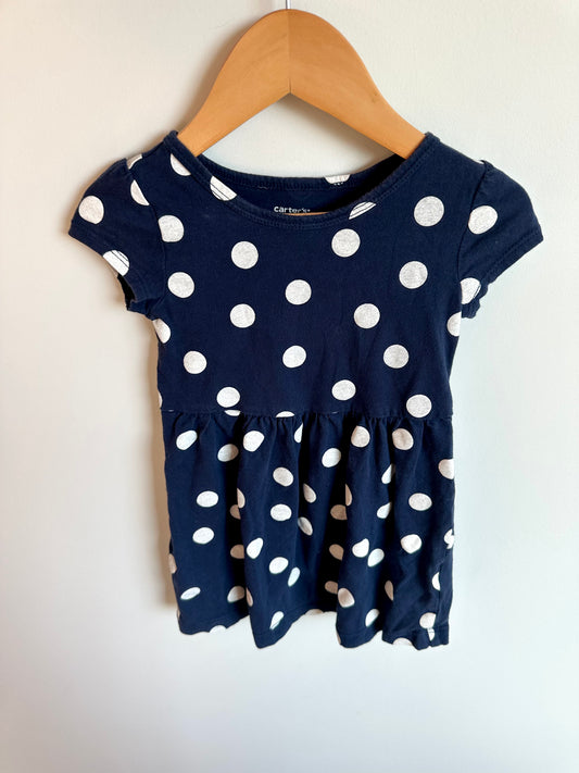 Polka Dot Navy Dress / 3T