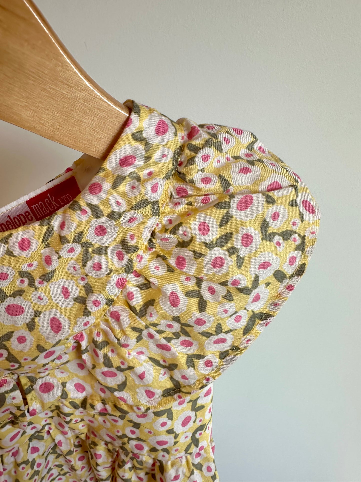 Yellow Ruffle Floral Dress / 2T