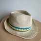 Colored Trim Straw Hat / 12-24m