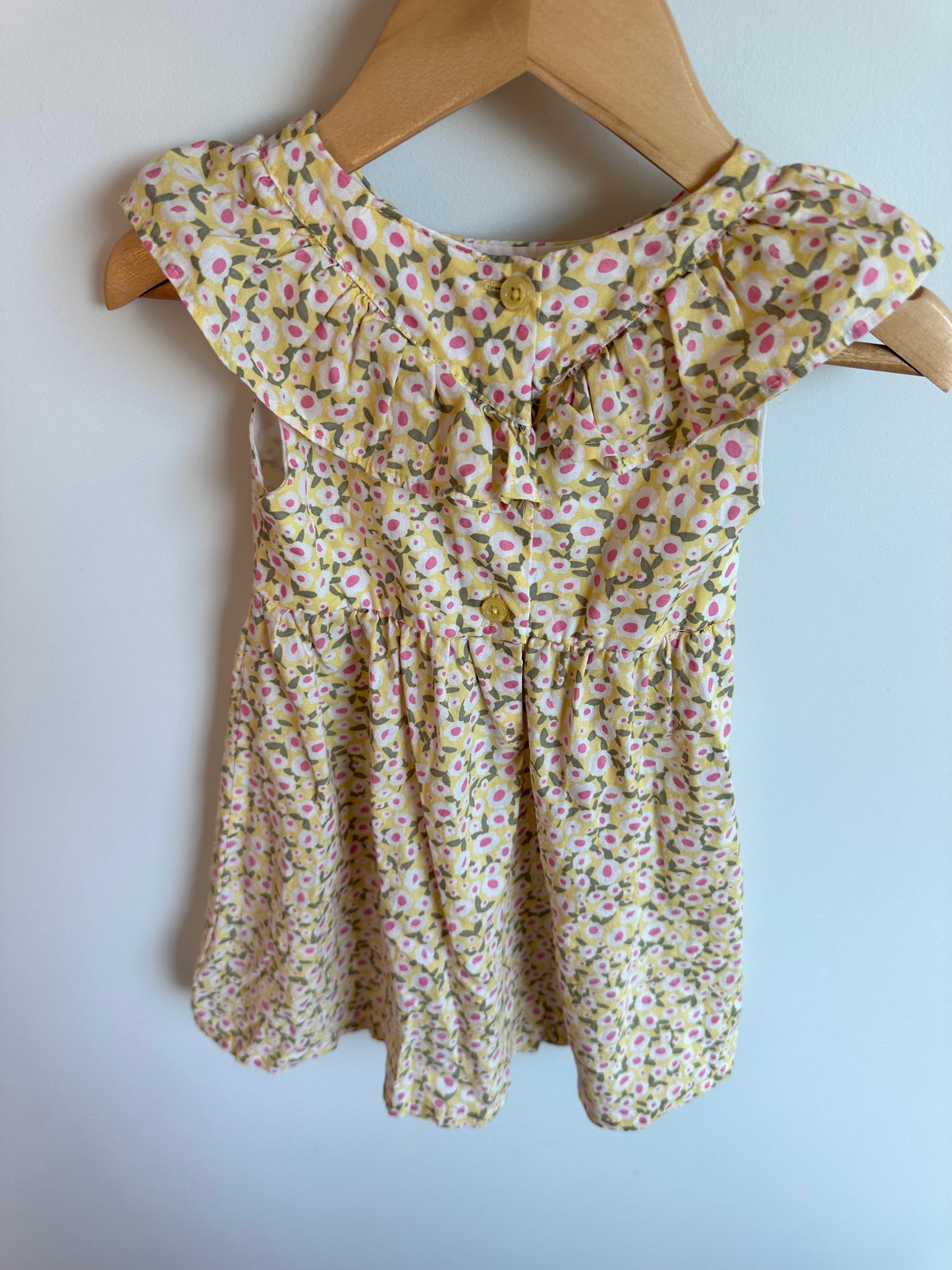 Yellow Ruffle Floral Dress / 2T