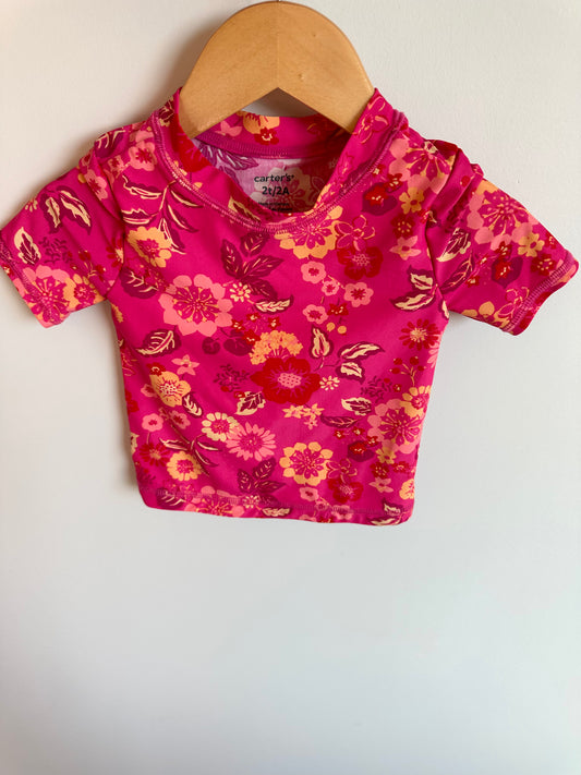 Tropical Flower T-Shirt Swim Top / 2T