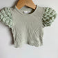 Safe Puffy Sleeve Ribbed Top / 18m?