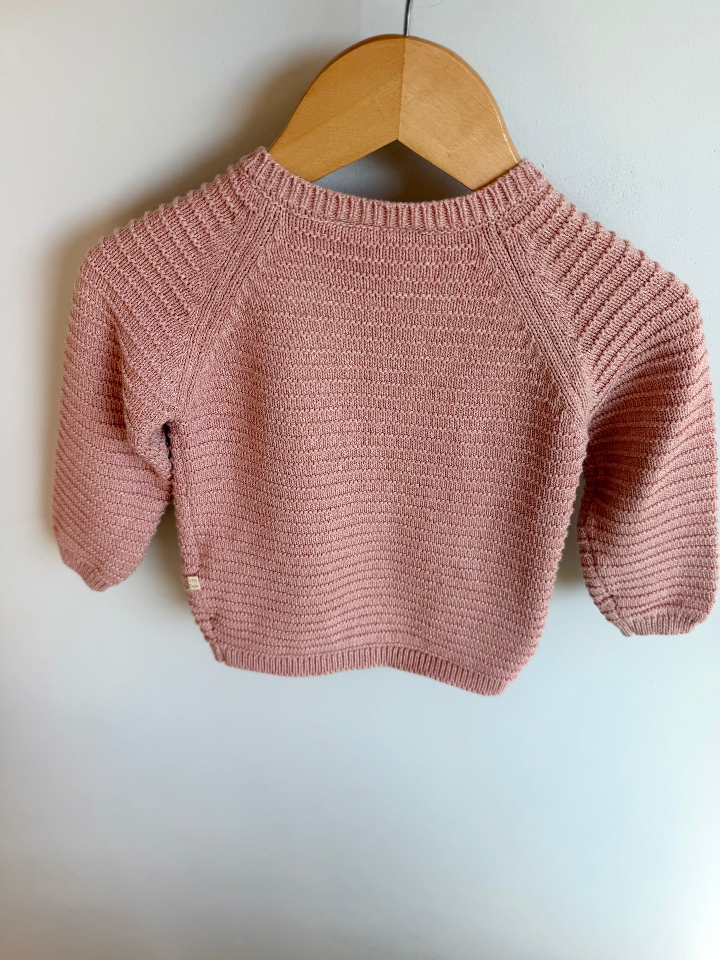Certified Organic Cotton Pink Sweater / 12m