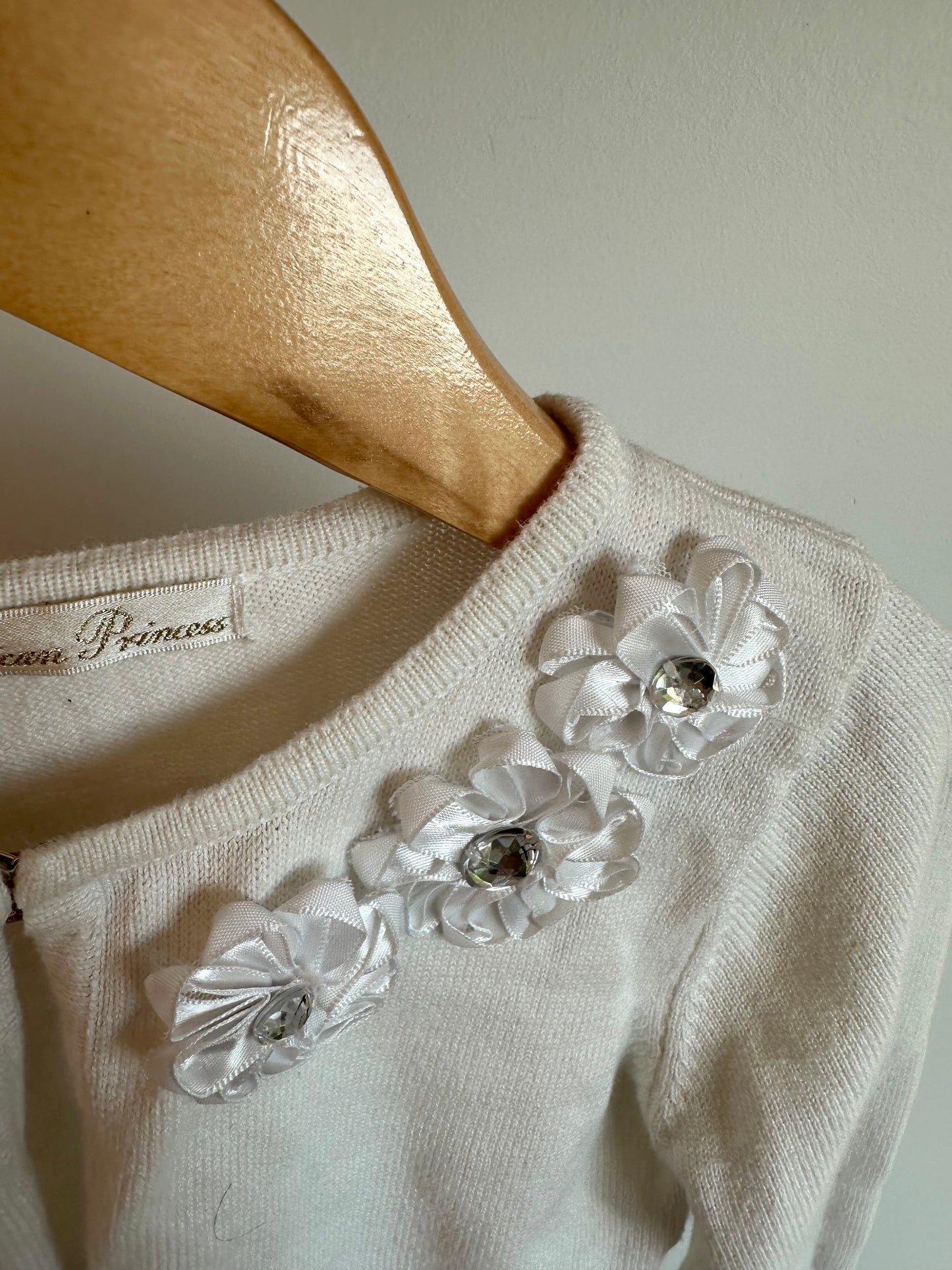 Flower Collared Cropped Cardigan / 3T