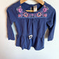 Indigo Tunic Floral Neckline Shirt / 3T