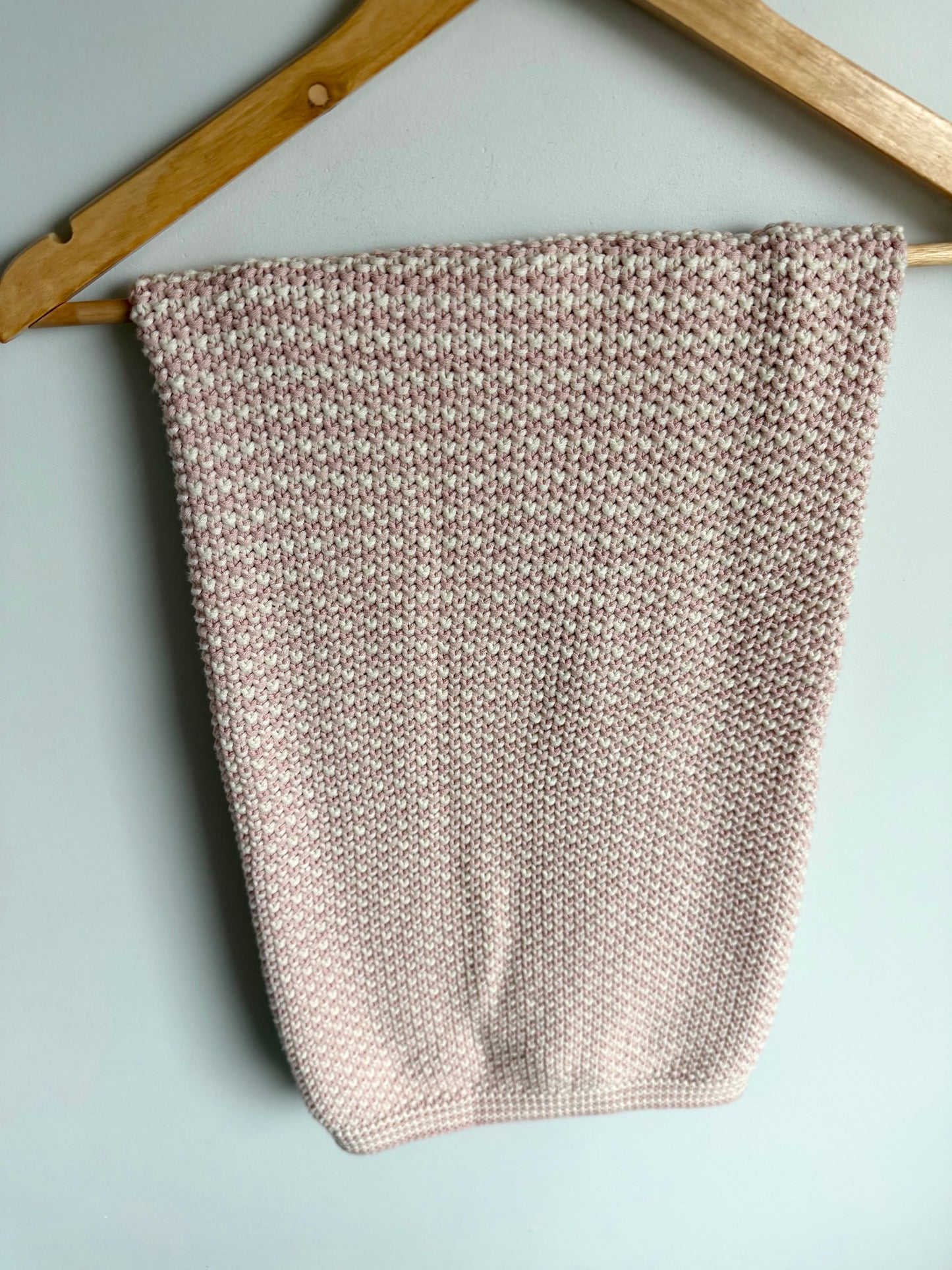 Pink + White Knit Blanket (No Shipping)