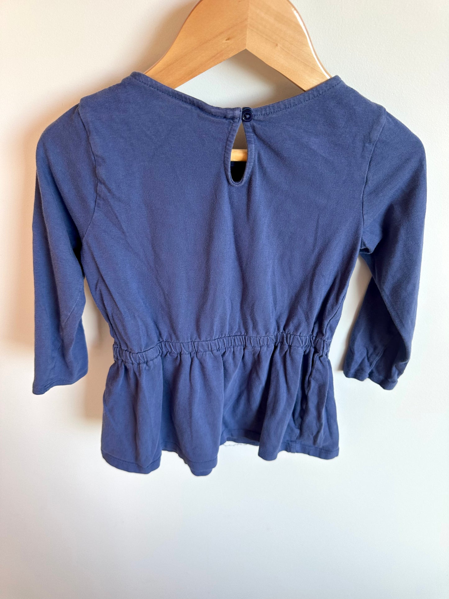 Indigo Tunic Floral Neckline Shirt / 3T