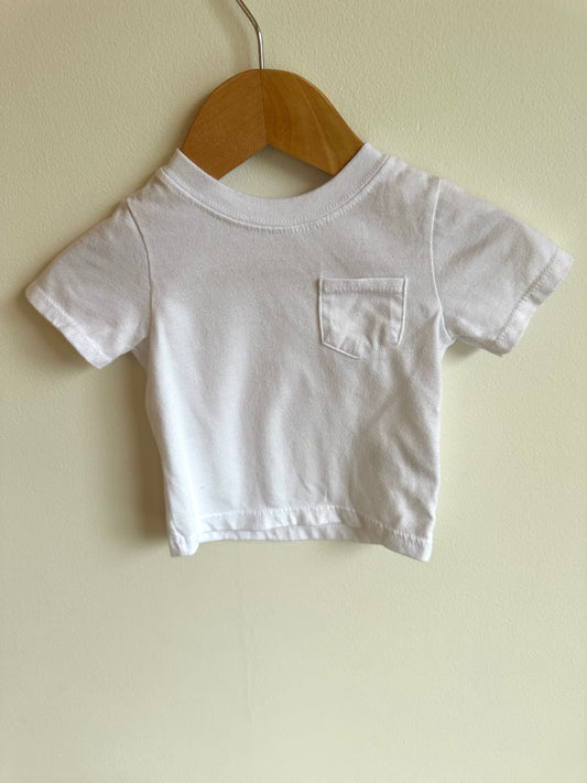 White Pocket Tee / 0-3m