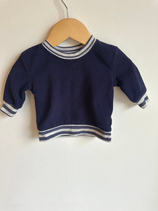 Fleece Navy Crewneck / 0-3m