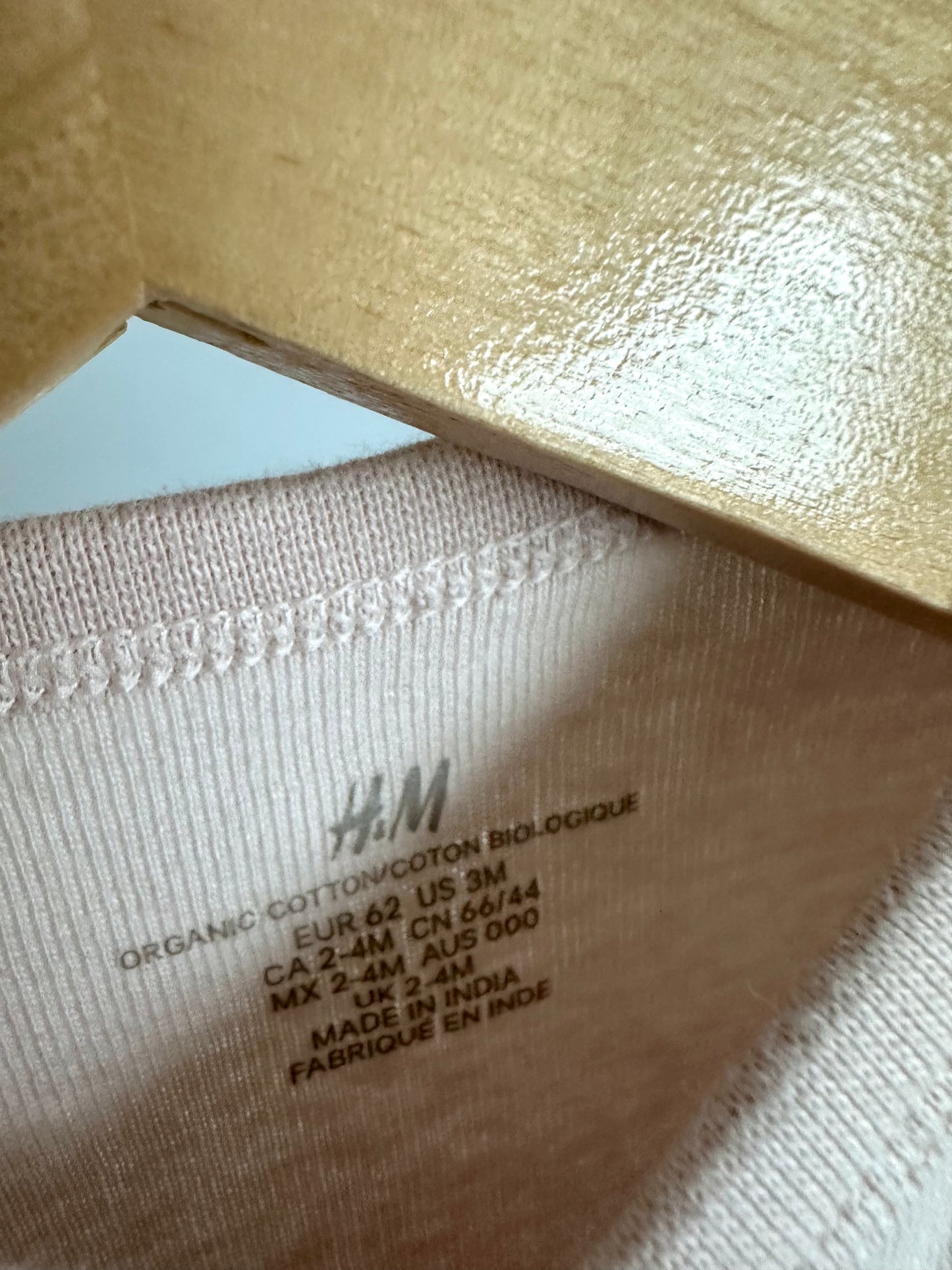 Organic Cotton Wrap Bodysuit / 2-4m