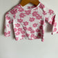 White Longsleeve with Pink Flowers / 6-12m