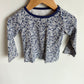 Flower Butterfly Navy Trim Top / 18-24m