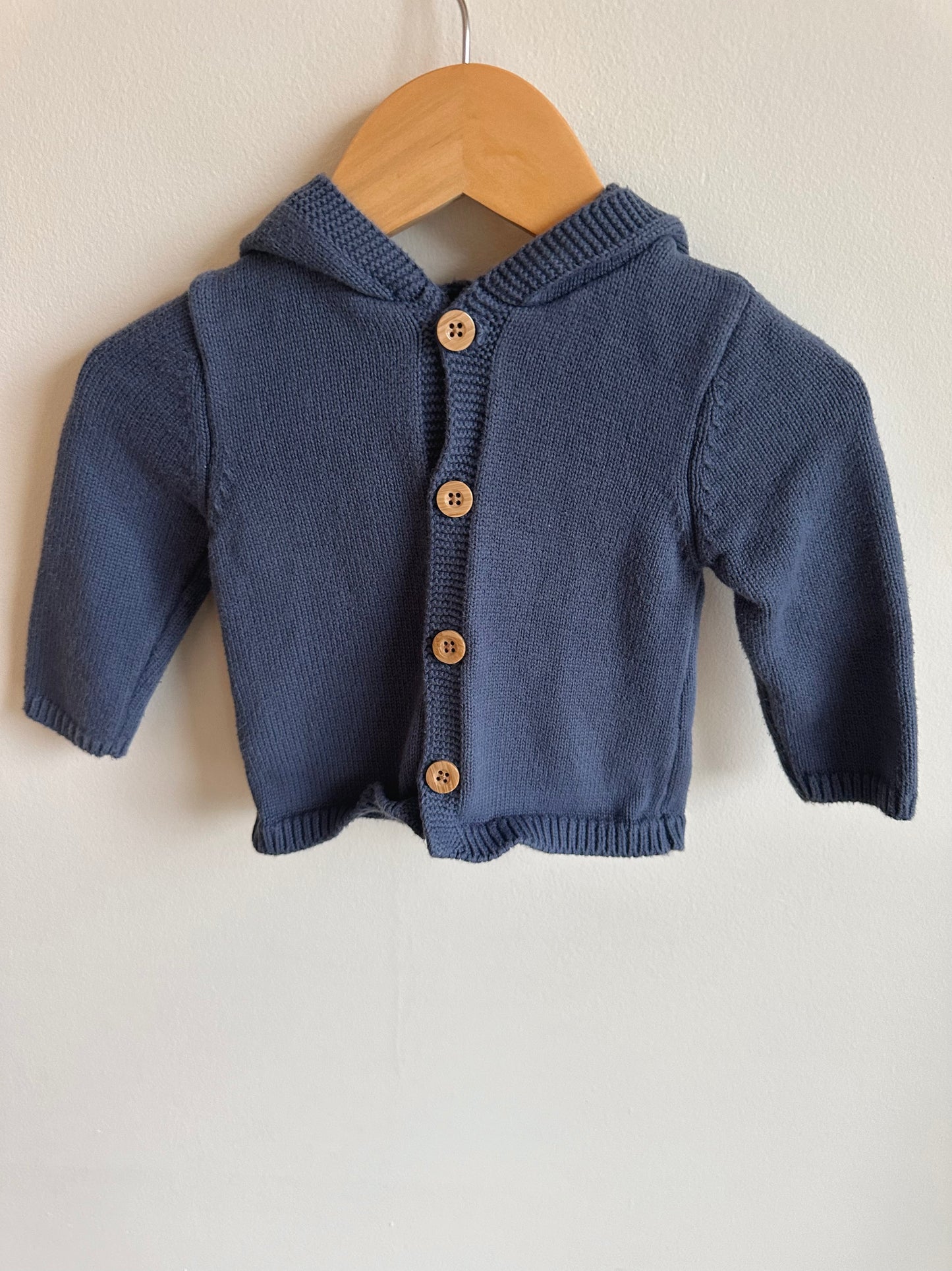 Blue Knit Hoodie with Ears / 6m