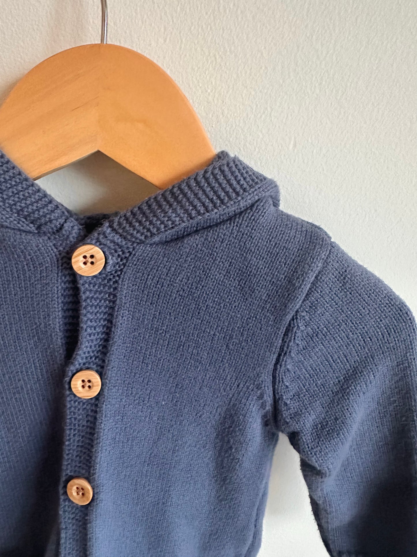 Blue Knit Hoodie with Ears / 6m