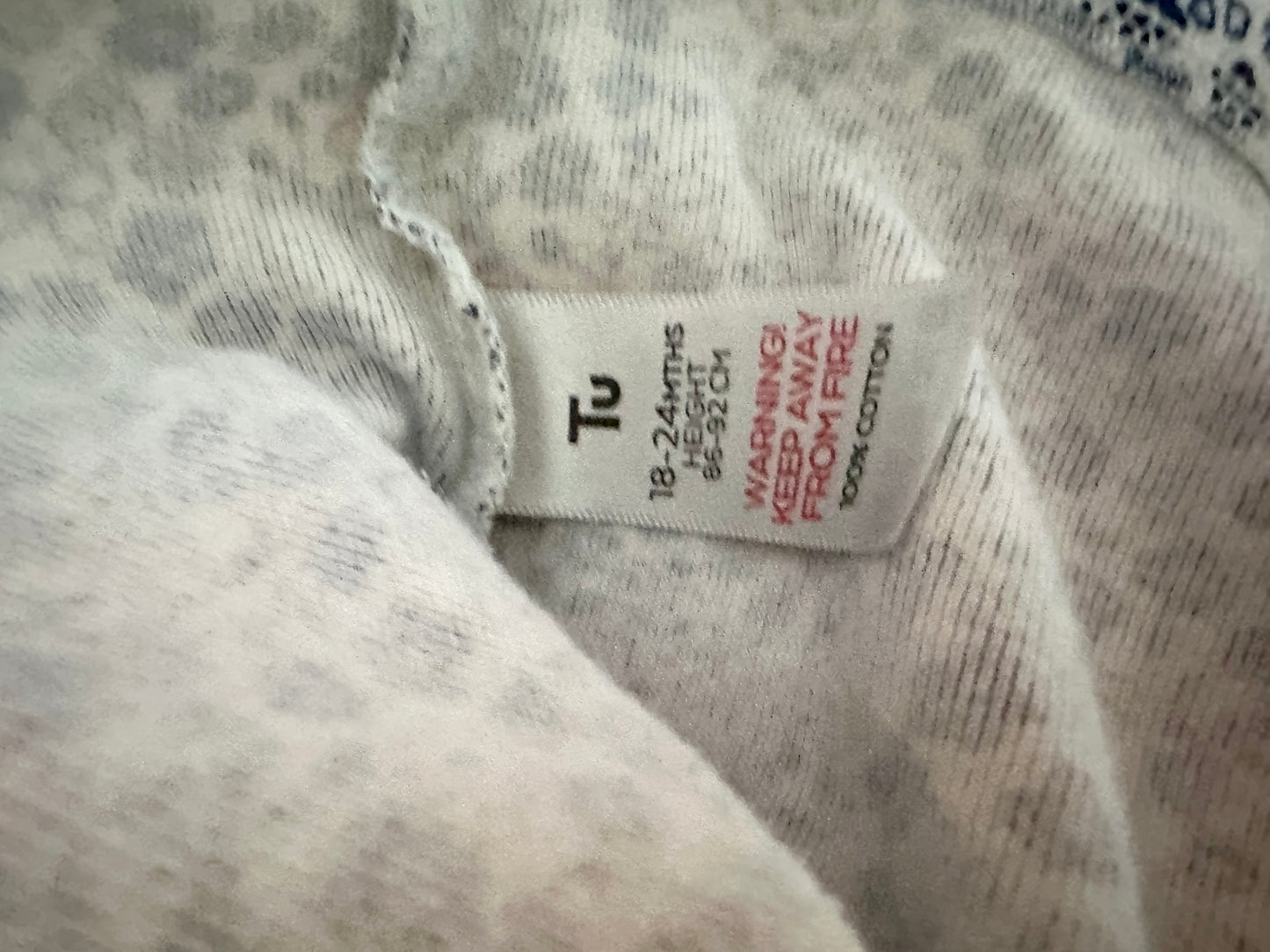 Flower Butterfly Navy Trim Top / 18-24m