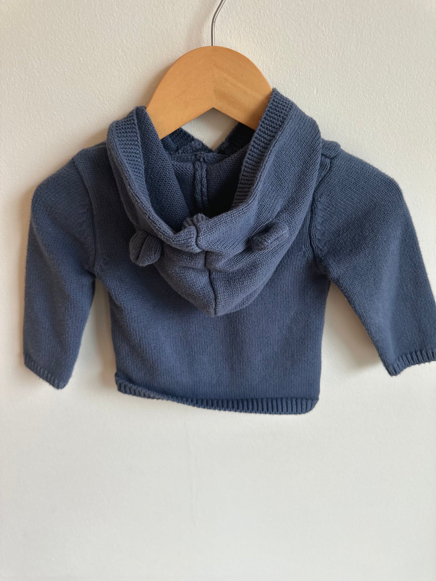 Blue Knit Hoodie with Ears / 6m