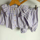 Purple Checkered Top + Pants / 6-9m